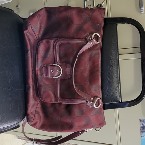 Coach Handbags - Coach Bordeaux Campbell Signature Satchel